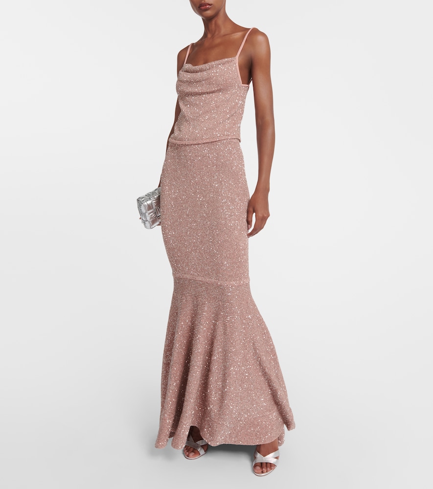 Altuzarra Altuzarra Diaplo Metallic Knit Crop Top 