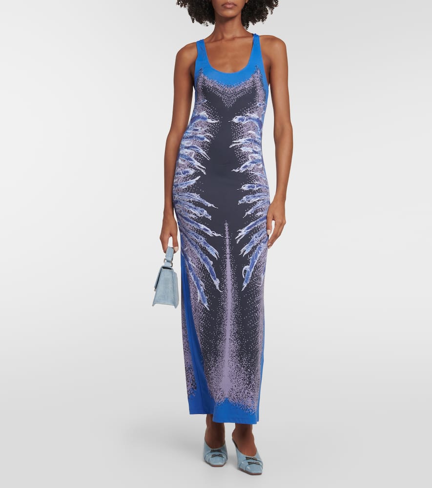 Shop Y/project Printed Maxi Dress In Blue