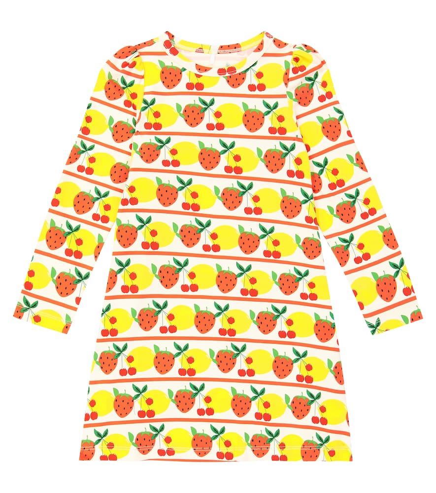 MINI RODINI FRUITS COTTON-BLEND DRESS