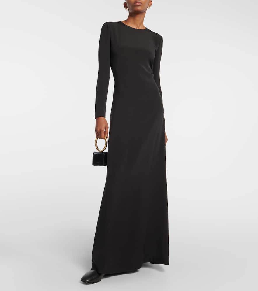 Shop Loro Piana Silk Maxi Dress In Black