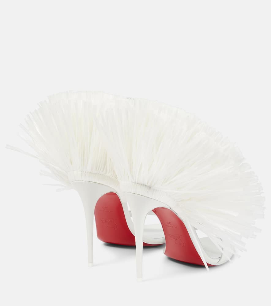 Christian Louboutin Loubigirl Raffia Sandals In Bianco/lin Bianco