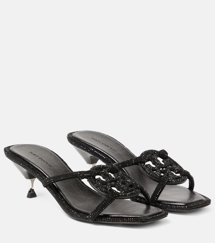 Tory Burch Women's Black Geo Bombe Miller Suede Sandals UK Size 2.5 - Mytheresa