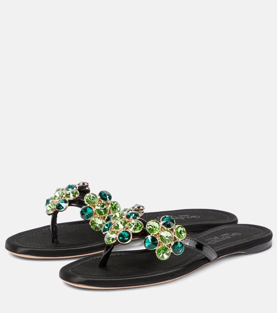 Shop Giambattista Valli Leather Sandals In Black