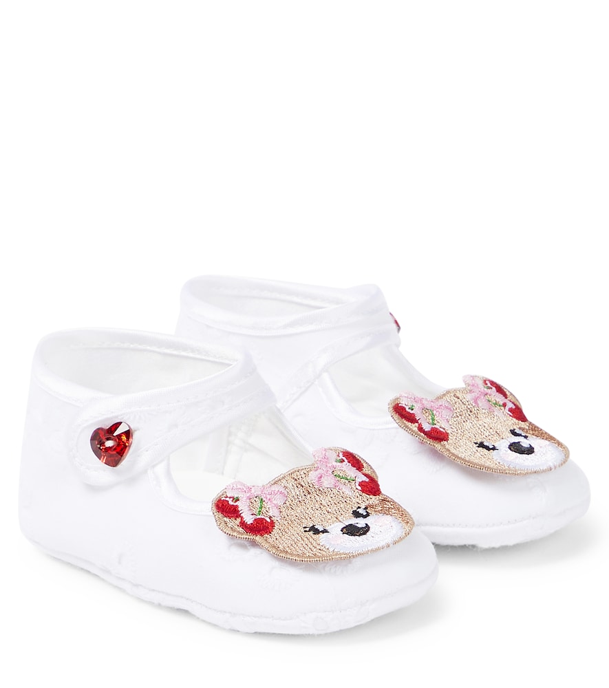 Monnalisa Baby bear-embellished ballet flats