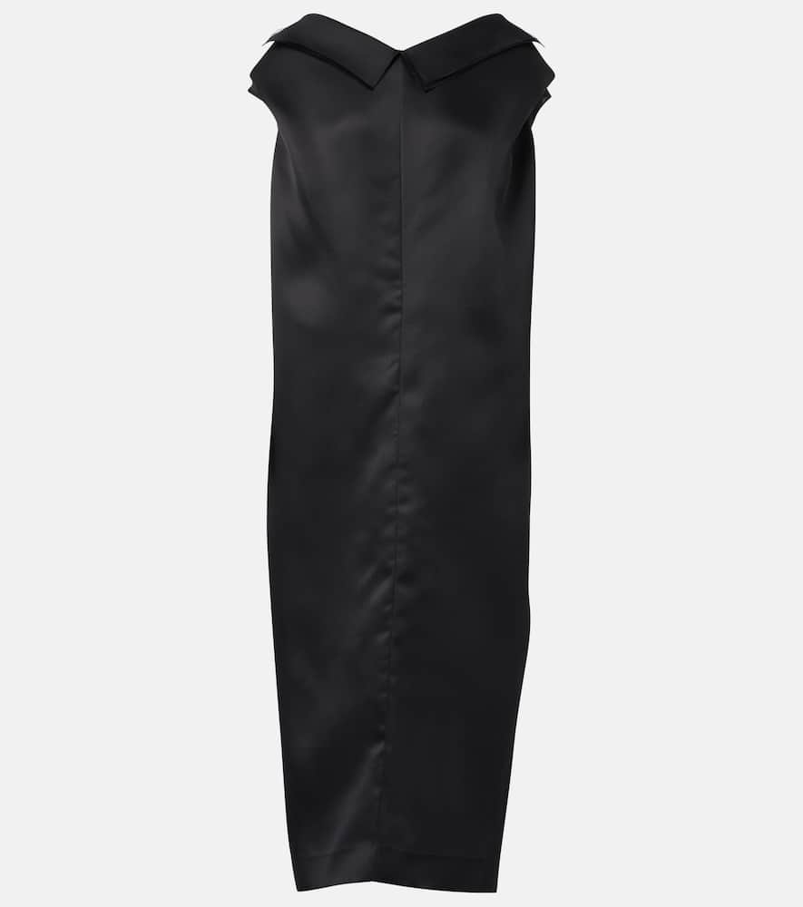 Khaite Selwyn Silk Gazar Maxi Dress In Black