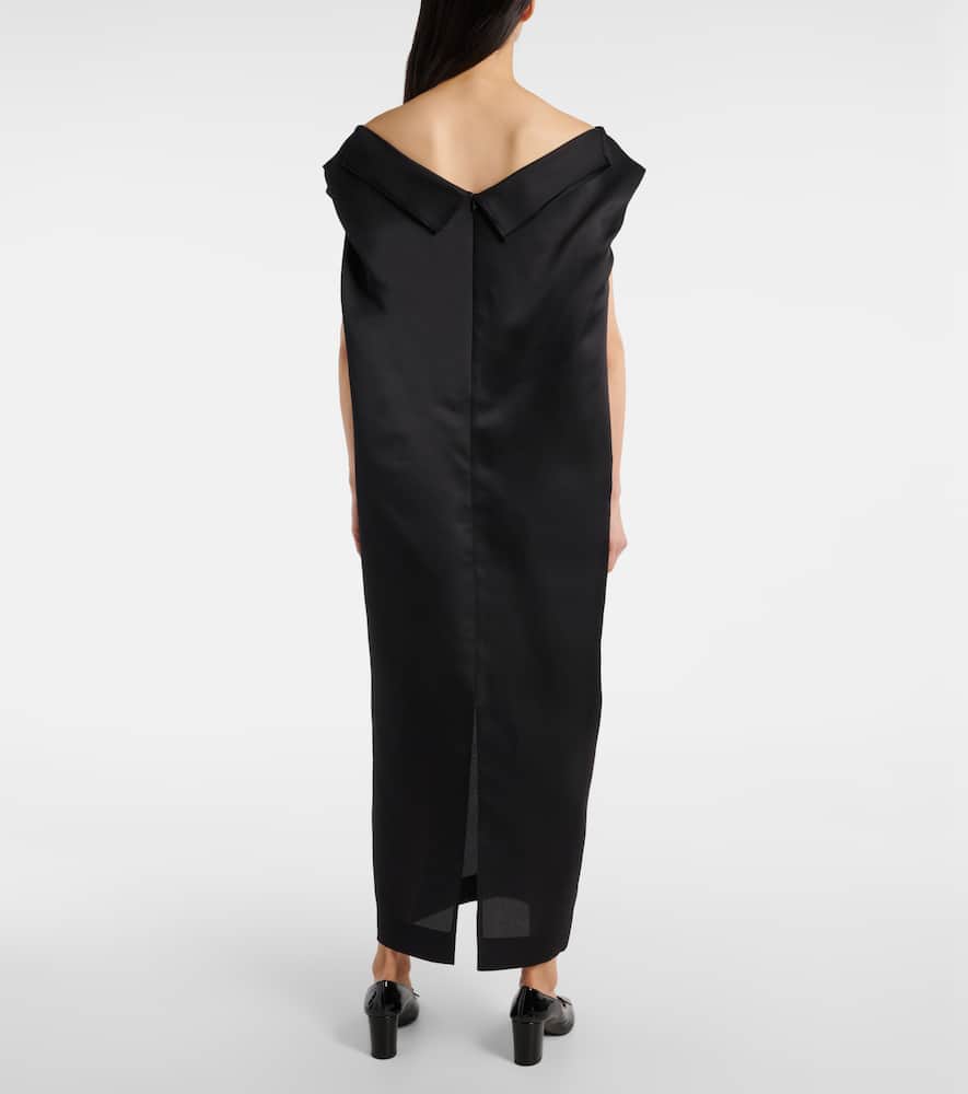 Khaite Selwyn Silk Gazar Maxi Dress In Black