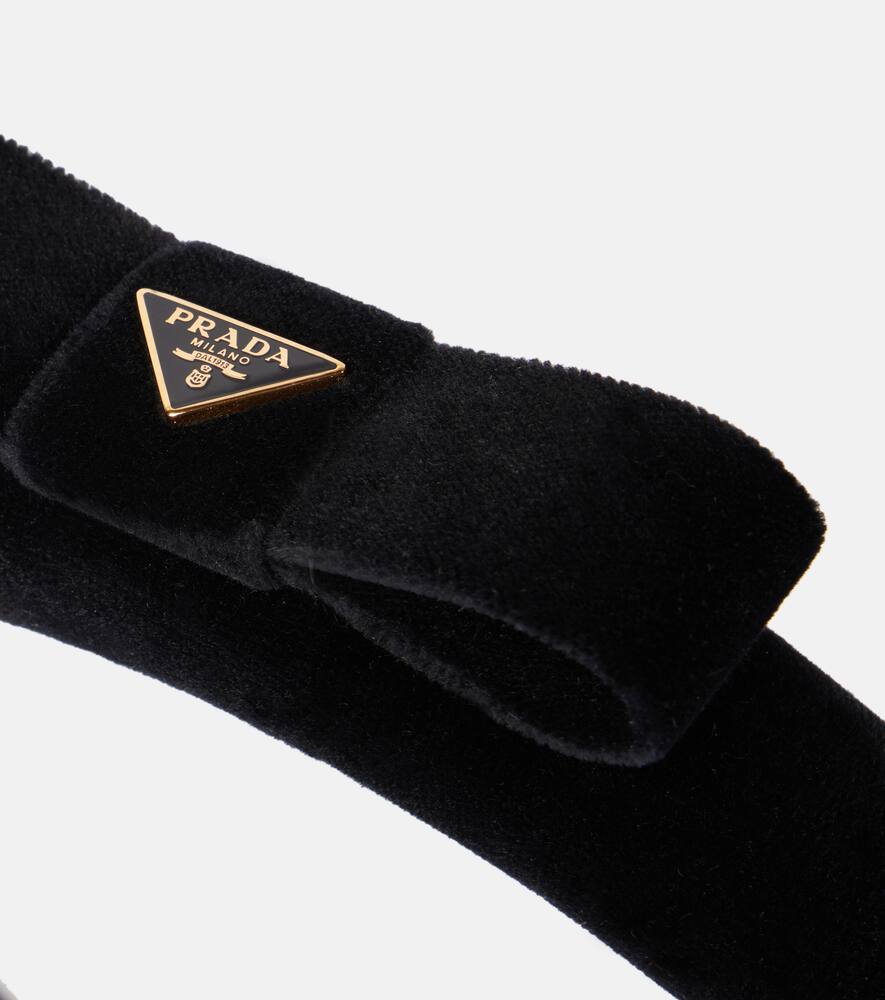 Prada Haarreif Aus Samt In Schwarz
