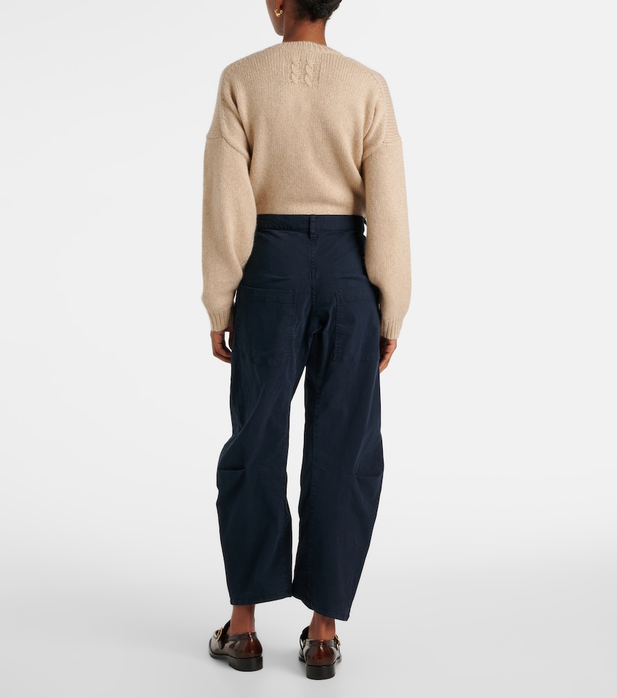 Shon Cotton Twill Barrel-Leg Pants