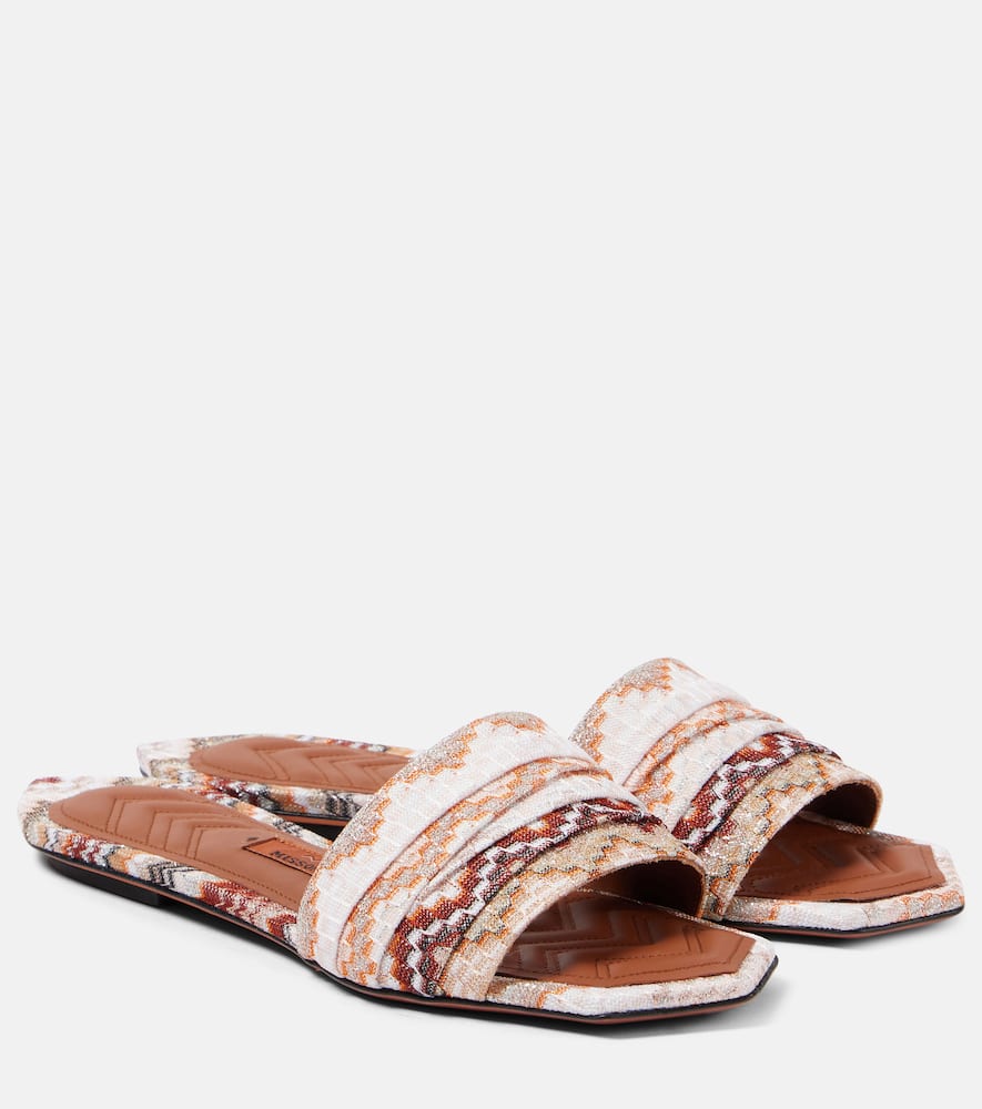 Missoni Gia Raschel Sandals In Brown