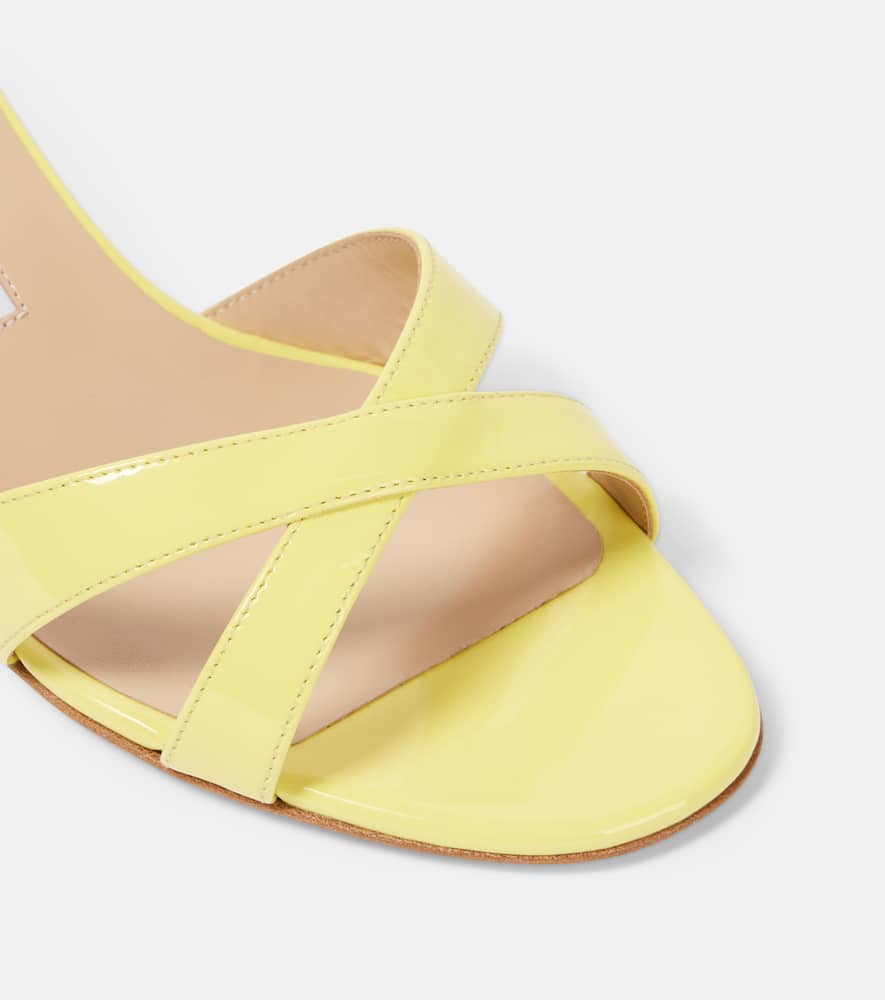 MANOLO BLAHNIK CALLAMU 50 PATENT LEATHER SANDALS
