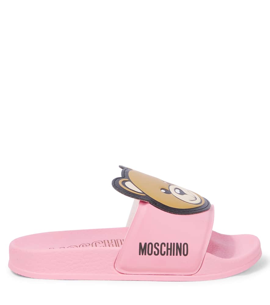 Moschino Rubber Slides In Pink