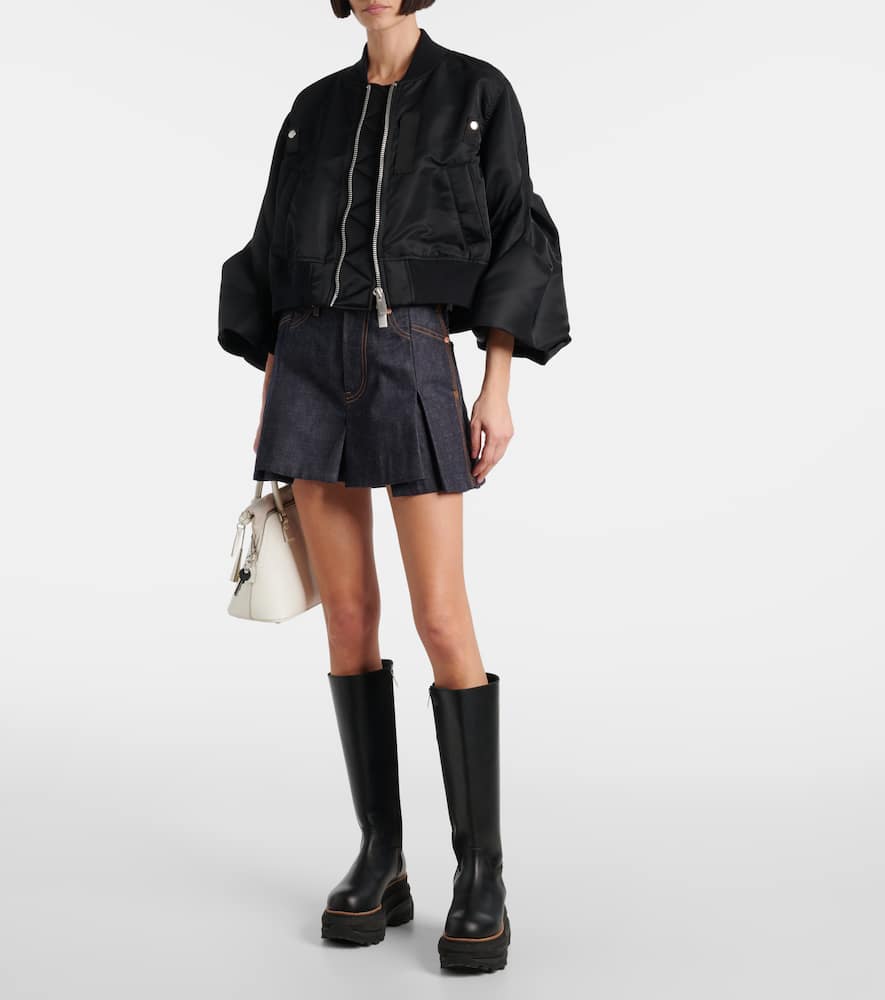 Sacai Nylon Blouson With Wide Sleeves In Black