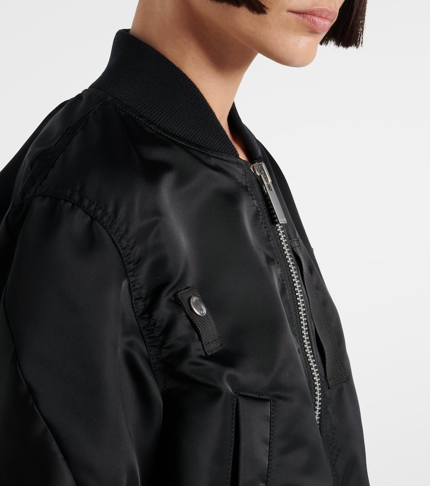 Sacai Nylon Blouson With Wide Sleeves In Black