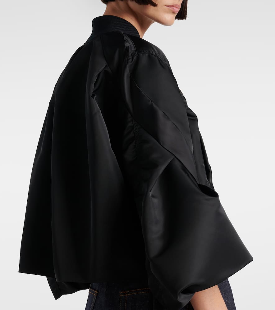 Sacai Nylon Blouson With Wide Sleeves In Black