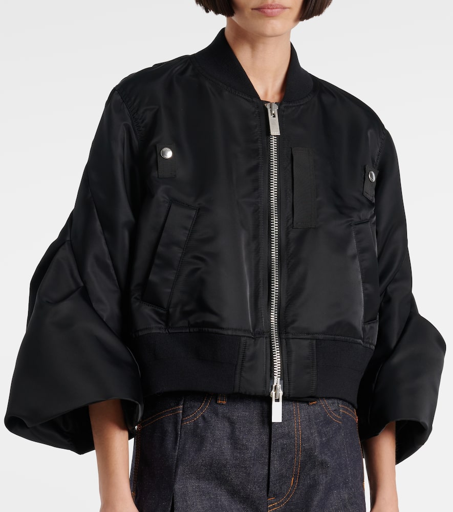 Sacai Nylon Blouson With Wide Sleeves In Black