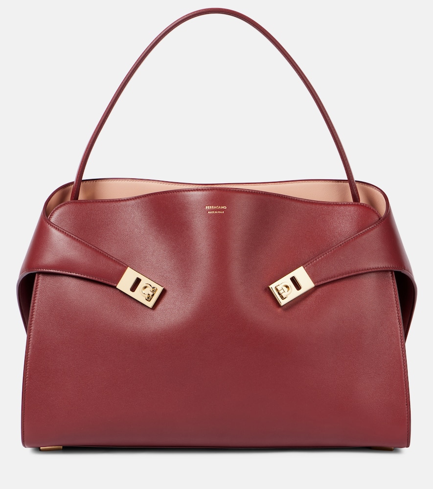 Ferragamo Hug Large Leather Shoulder Bag