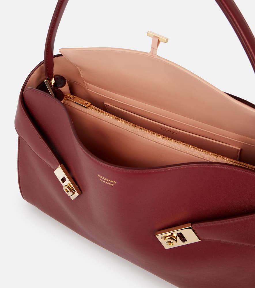 Ferragamo Hug Large Leather Shoulder Bag