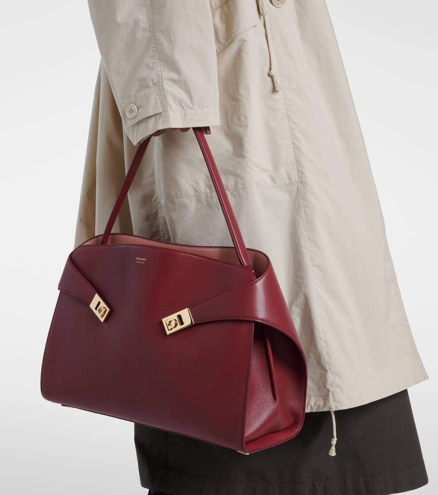 Ferragamo Hug Large Leather Shoulder Bag