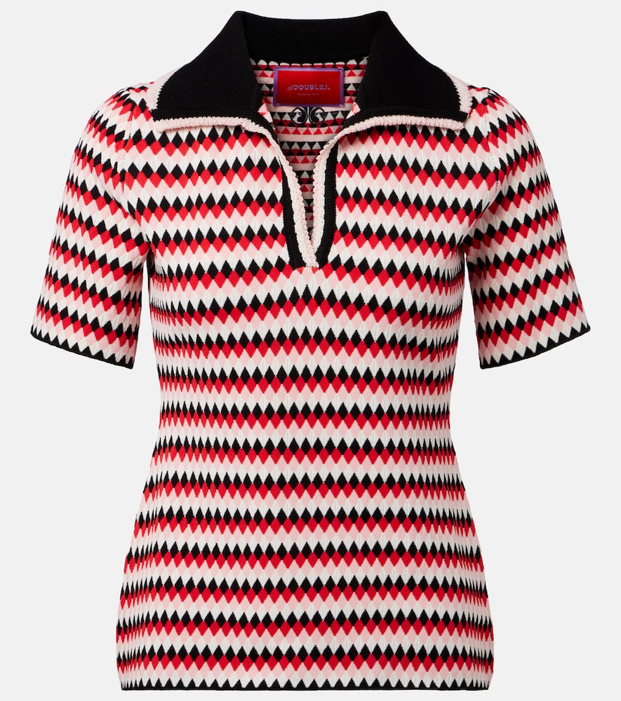 LA DOUBLEJ CHECKERS KNITTED POLO 