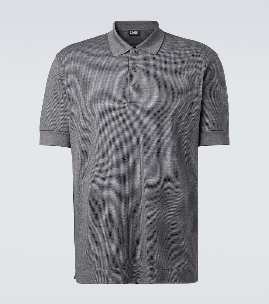 Zegna Cotton and silk piqué polo shirt