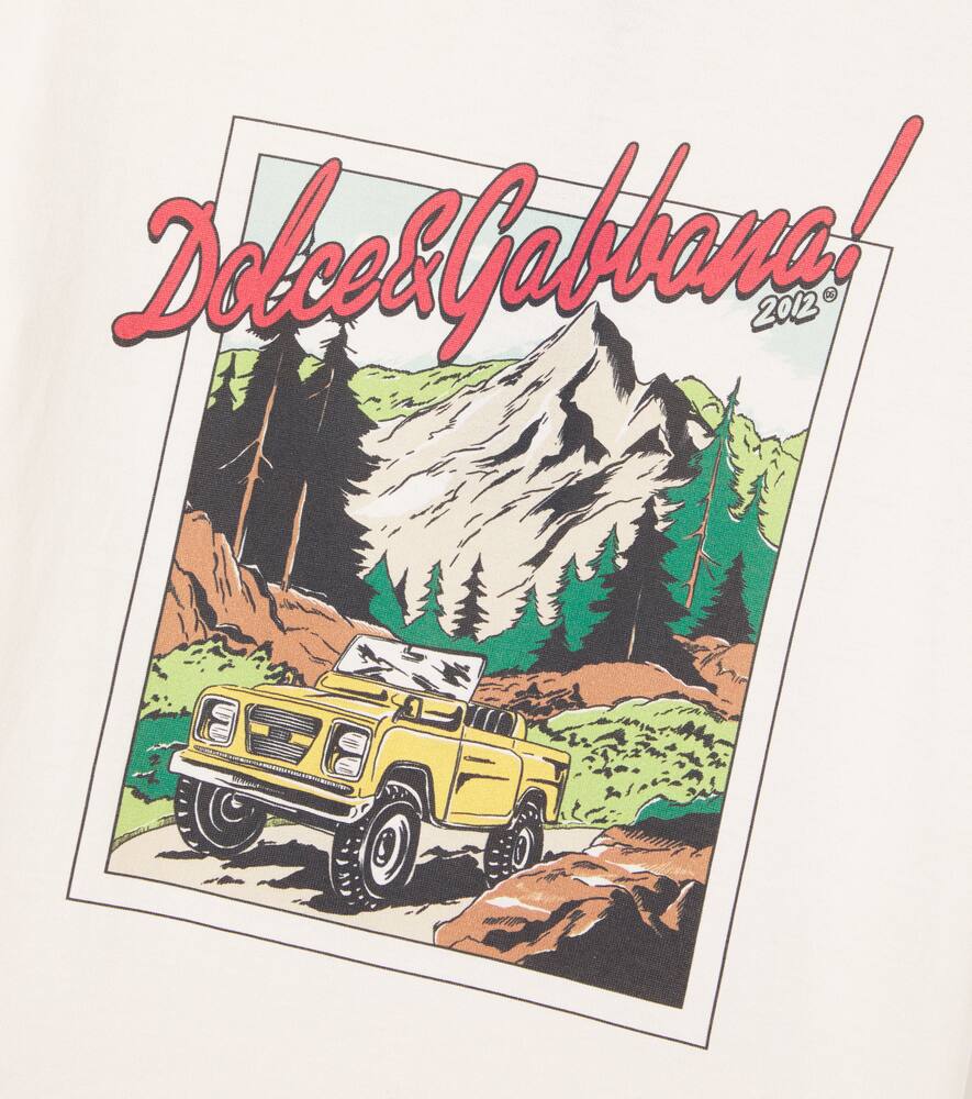 Dolce & Gabbana Jersey T-shirt With Postcard Print In Multi
