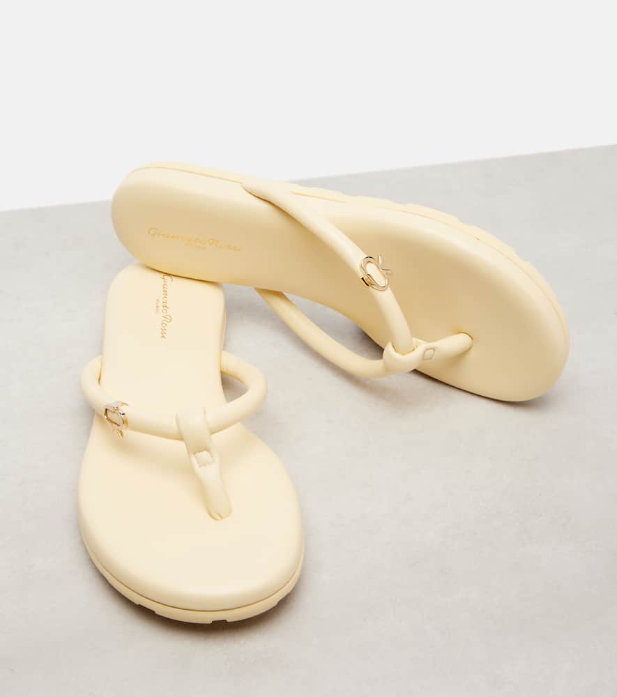 Gianvito Rossi Fiji Leather Thong Sandals