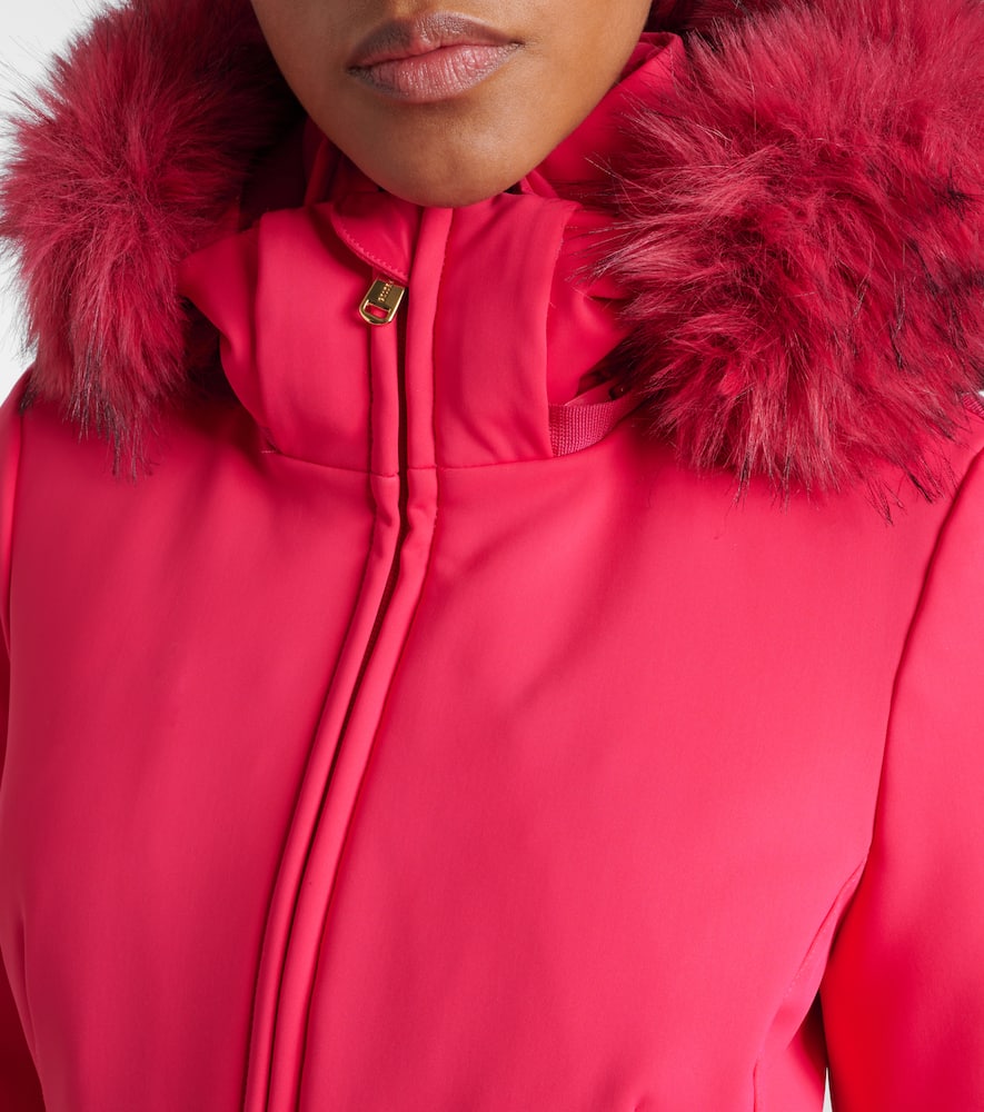 Goldbergh The Giselle Faux Fur-trimmed Ski Jacket In Red