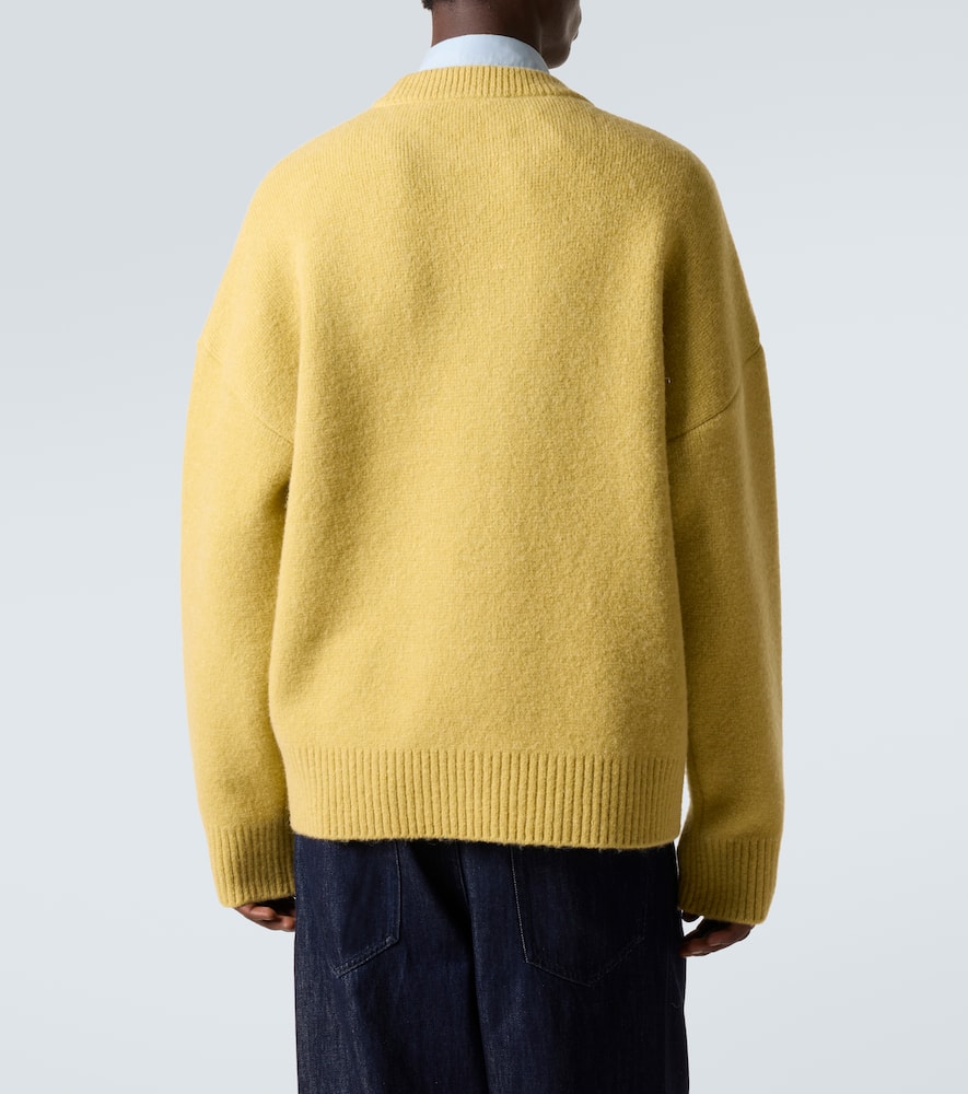 Ami Alexandre Mattiussi Ami De Caur Alpaca And Wool-blend Sweater In Green