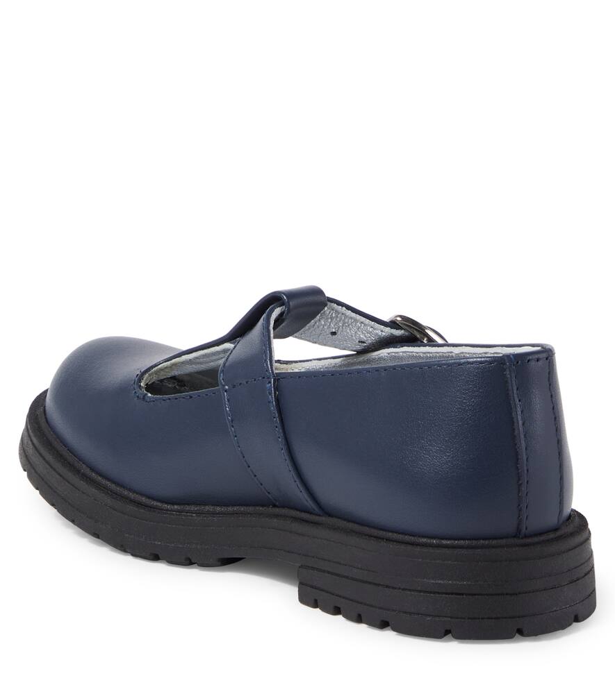 Monnalisa Leather Loafers In Blue