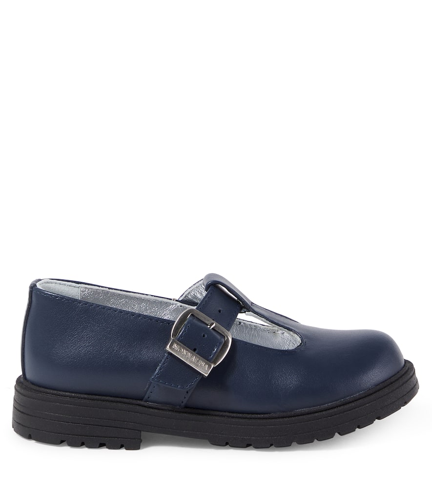 Monnalisa Leather Loafers In Blue