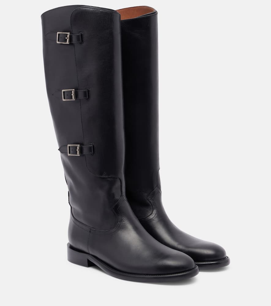 Paris Texas Boots In Black Calf Leather With Croco-embossed Details In Black