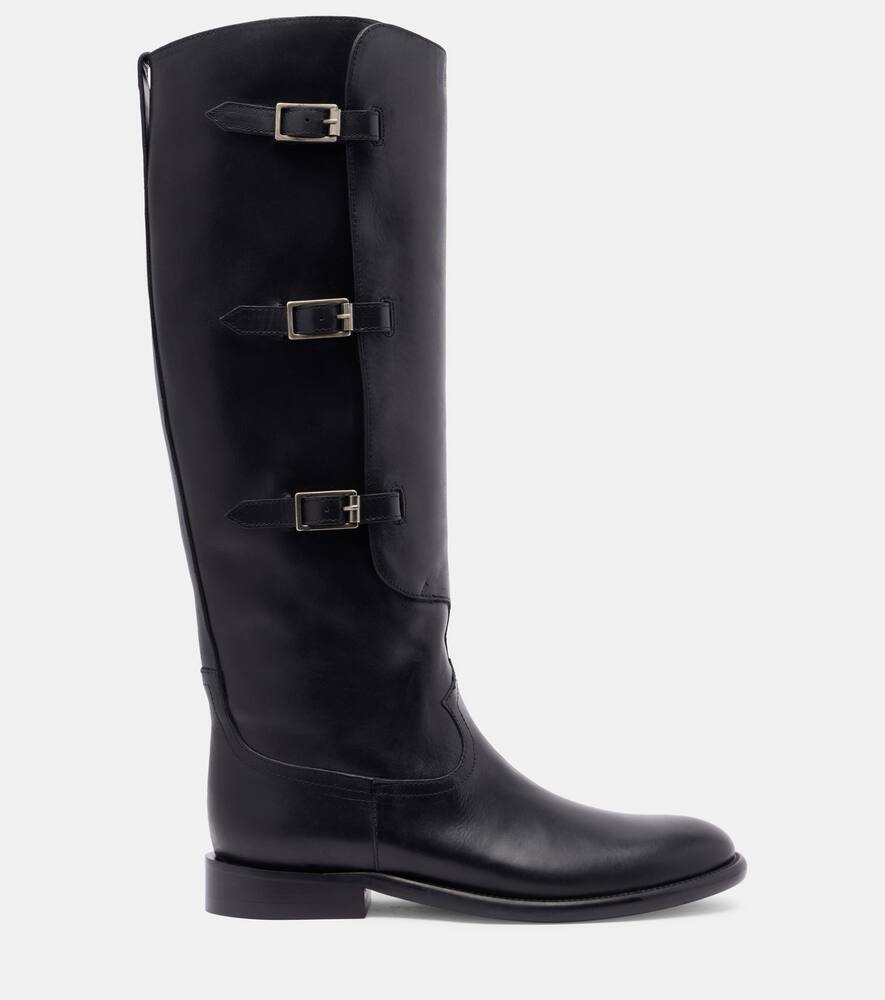 Paris Texas Boots In Black Calf Leather With Croco-embossed Details In Black