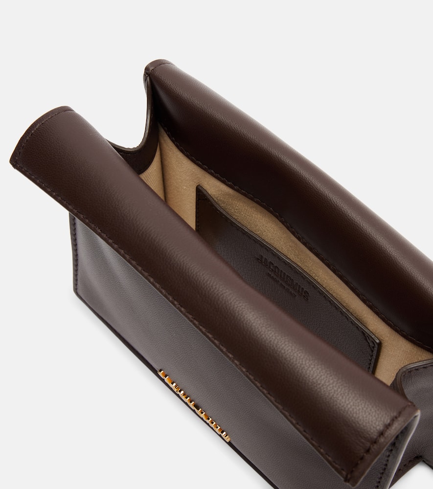 Jacquemus La Pochette Rond Carré Small Leather Clutch In Brown