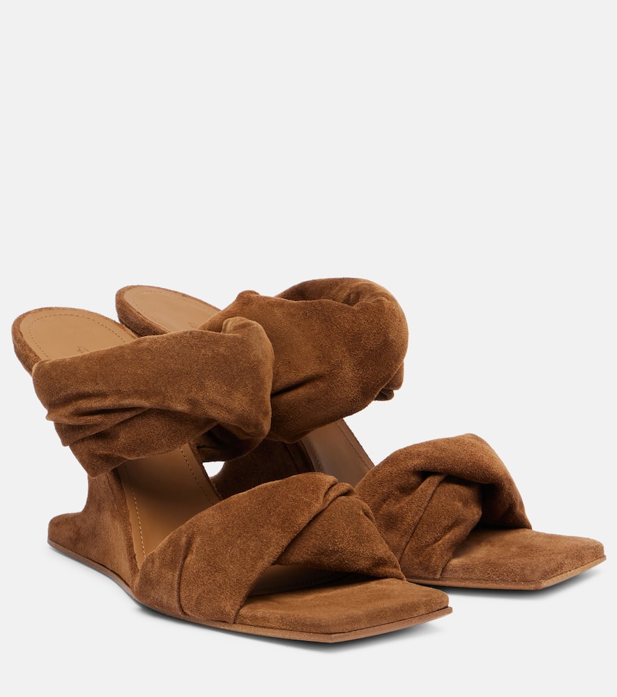 Twisted Cantilever 80 suede mules