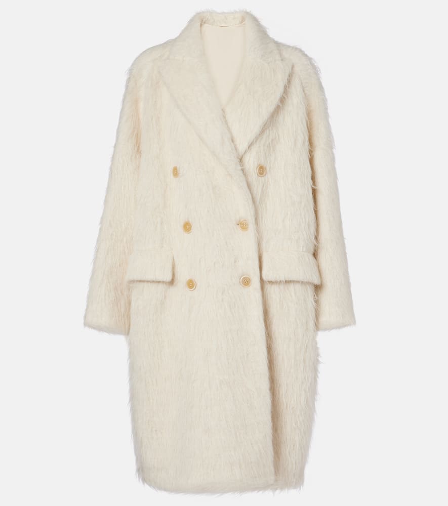 Brunello Cucinelli Double-breasted Alpaca-blend Coat In White