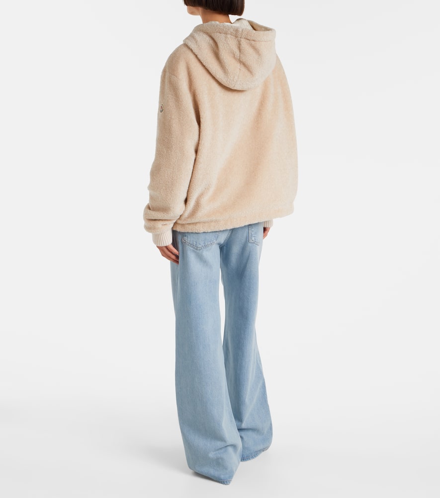 Moncler White Reversible Padded Hoodie In Neutral