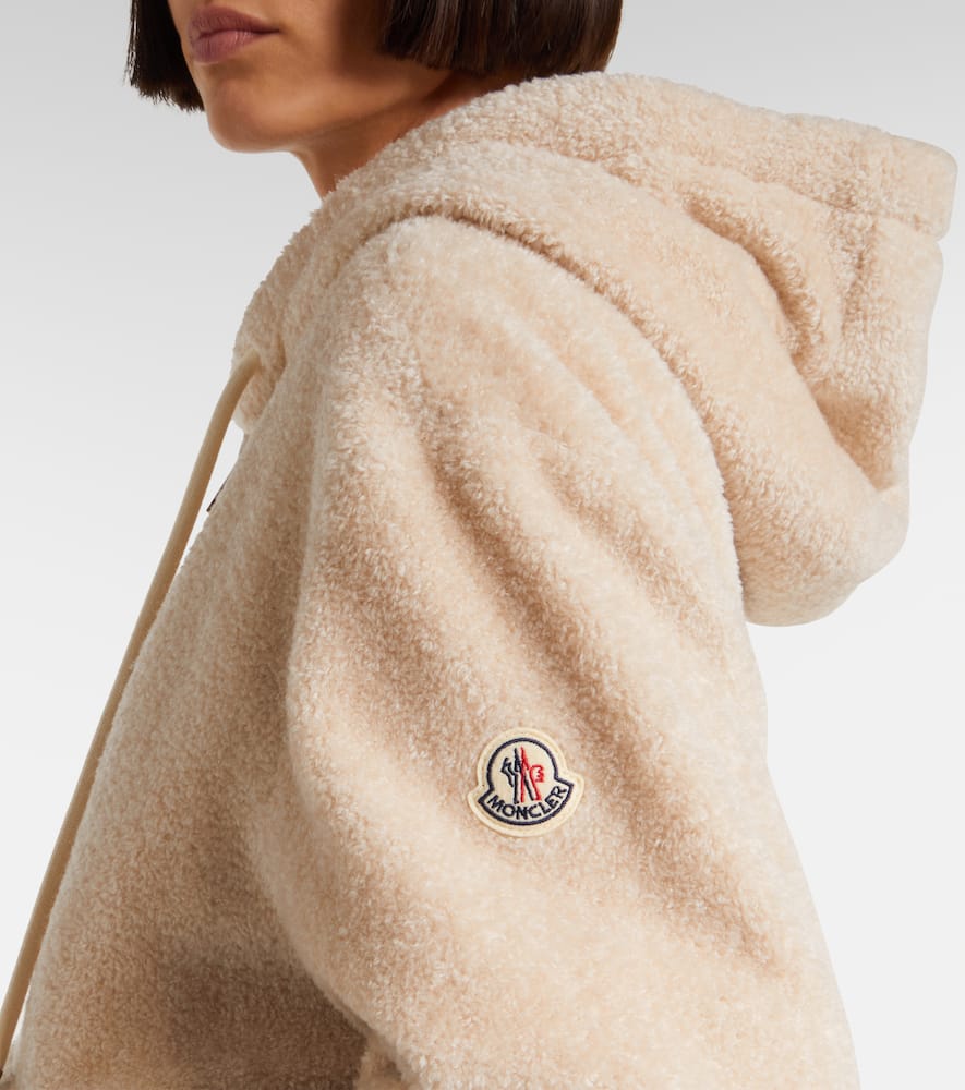 Moncler White Reversible Padded Hoodie In Neutral