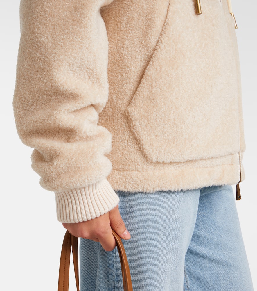 Moncler White Reversible Padded Hoodie In Neutral