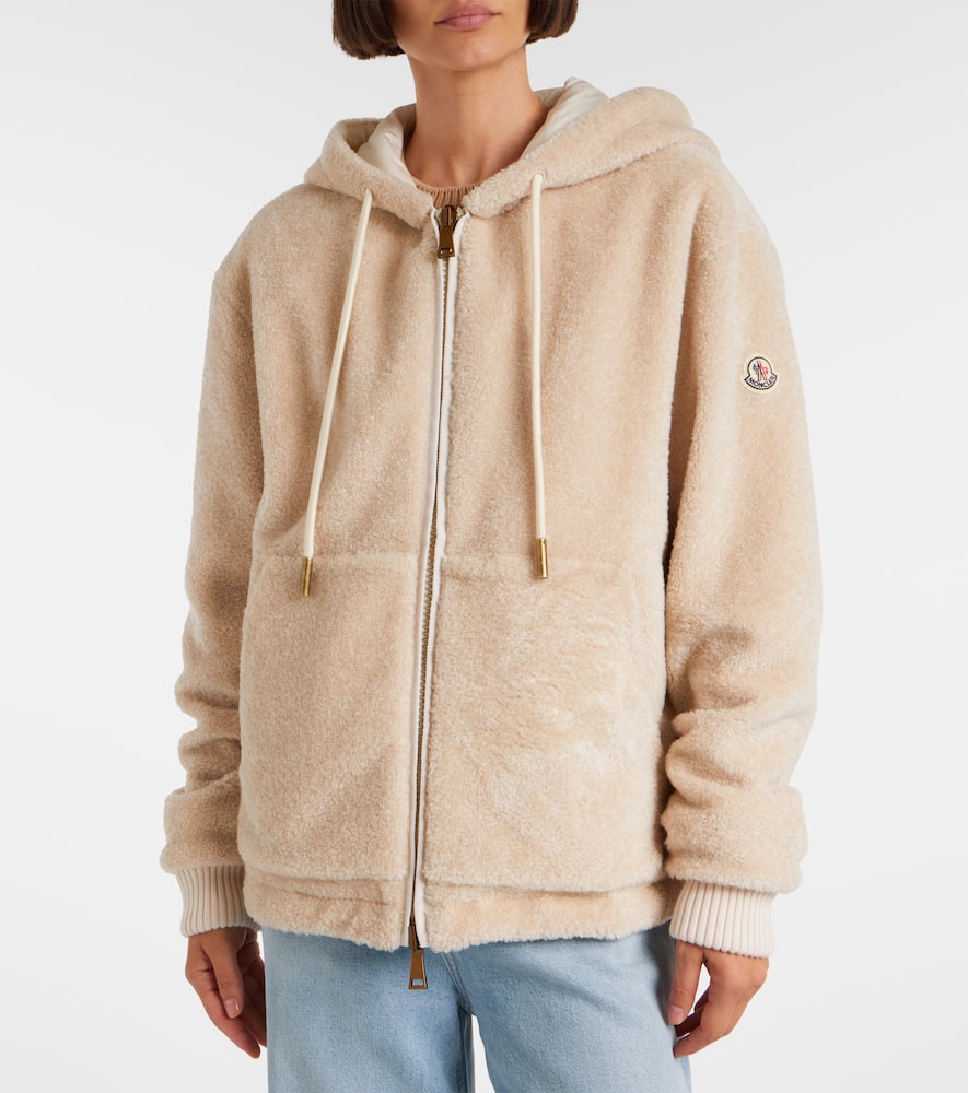 Moncler White Reversible Padded Hoodie In Neutral