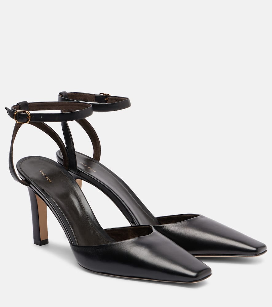 The Row Carla 80 Leather Mules In Black