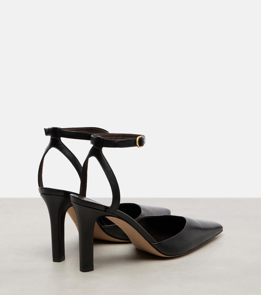 The Row Carla 80 Leather Mules In Black
