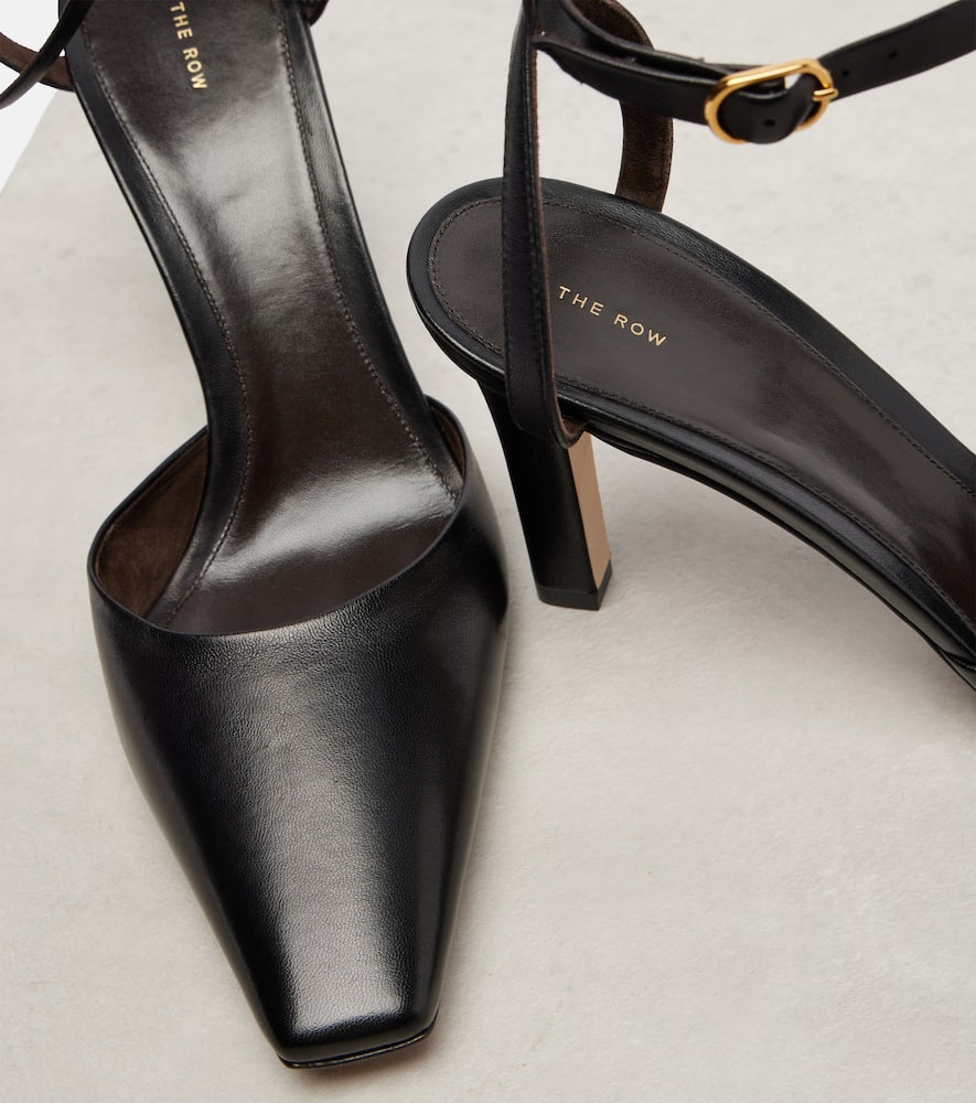 The Row Carla 80 Leather Mules In Black