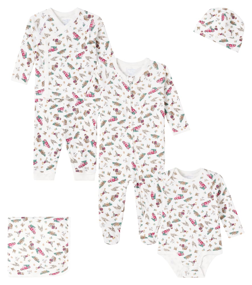 Polo Ralph Lauren Baby Polo Bear Printed Cotton Gift Set In Multi