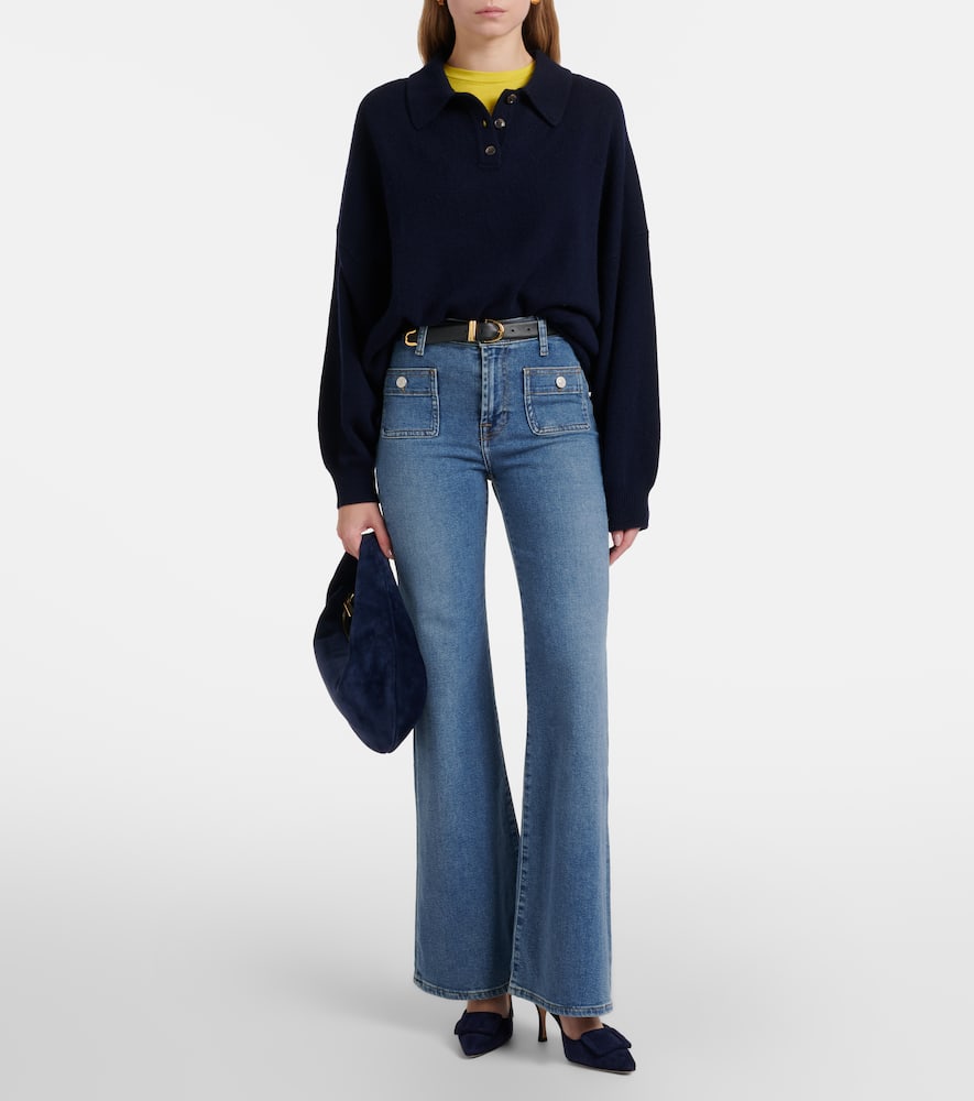 7 For All Mankind Modern Dojo Flared Jeans In Blue