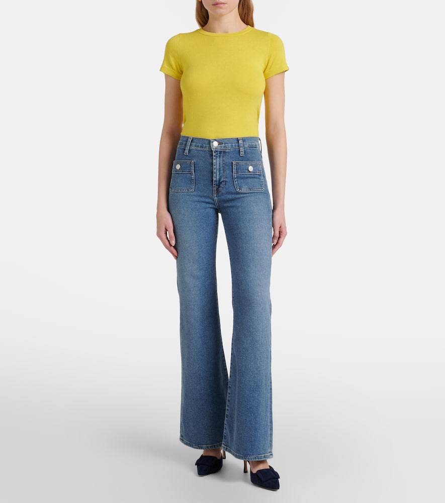 7 For All Mankind Modern Dojo Flared Jeans In Blue