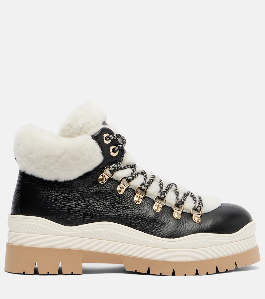 Arosa Shearling-Lined Leather Lace-Up Boots