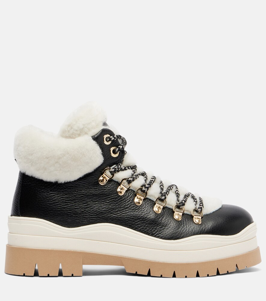  Bogner Bogner Arosa Shearling-lined Leather Lace-up Boots 