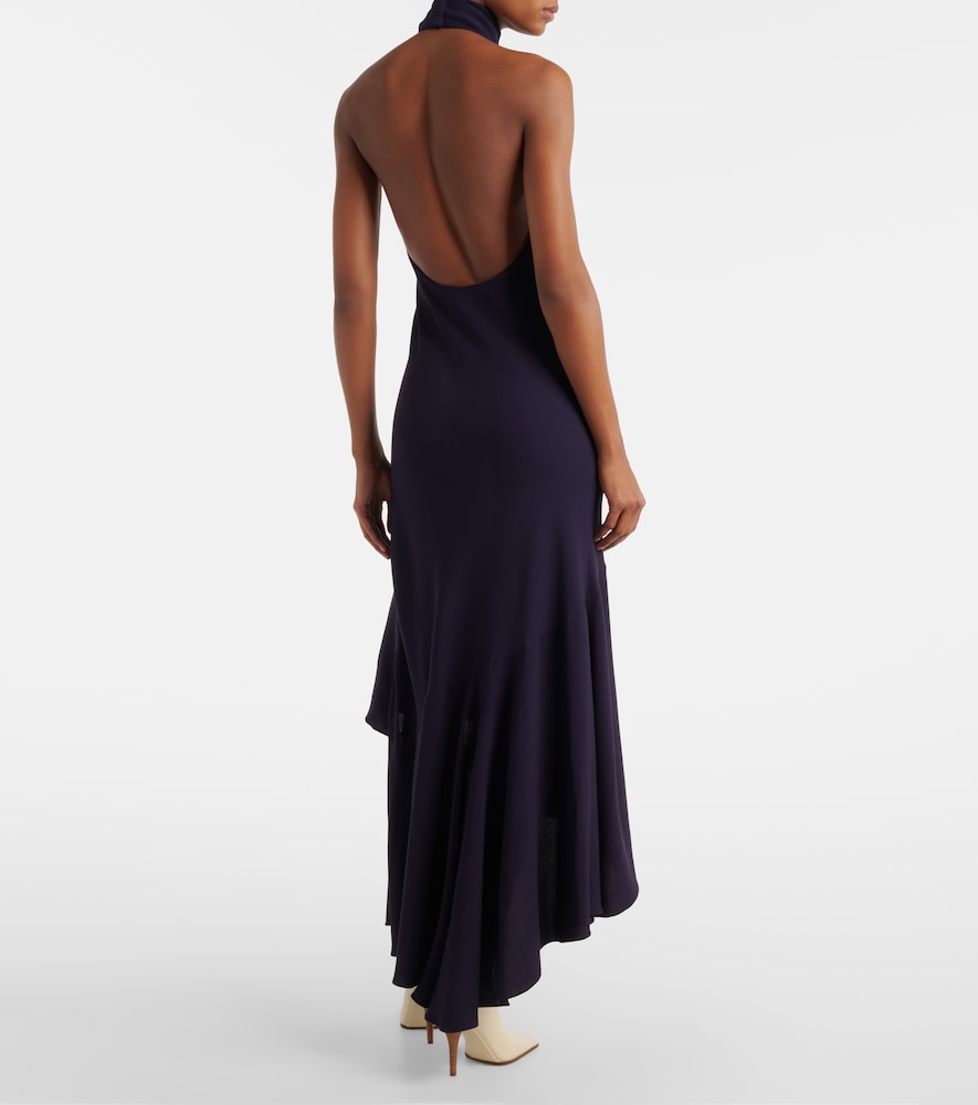 Alaïa Asymmetric Halterneck Maxi Dress