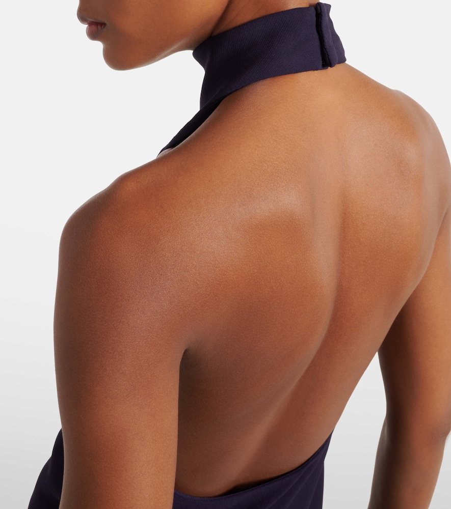 Alaïa Asymmetric Halterneck Maxi Dress
