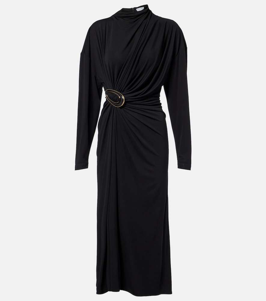 Bottega Veneta Gathered crêpe jersey midi dress